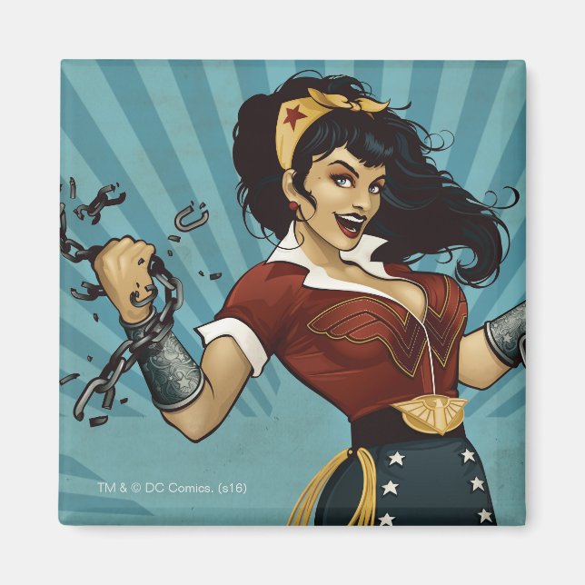 Wonder Woman Amazonians Unite Vintage Poster Magnet (Vorne)