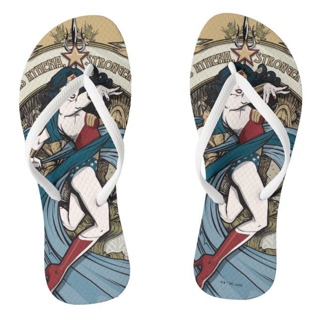 Wonder Woman Art Nouveau Panel Flip Flops (Fußbett)