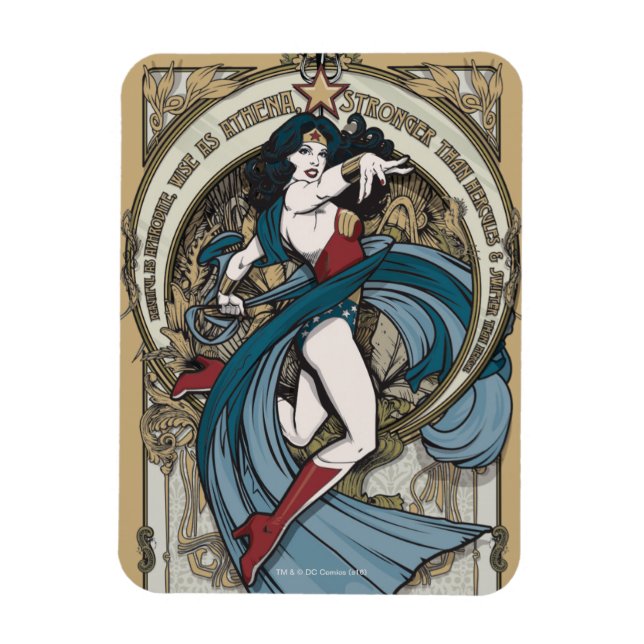 Wonder Woman Art Nouveau Panel Magnet (Vertikal)