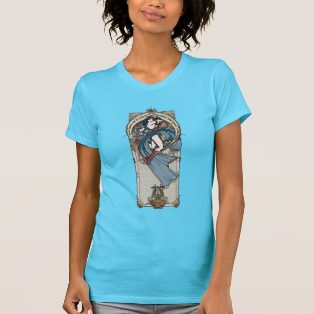 Wonder Woman Art Nouveau Panel T-Shirt (Vorderseite)