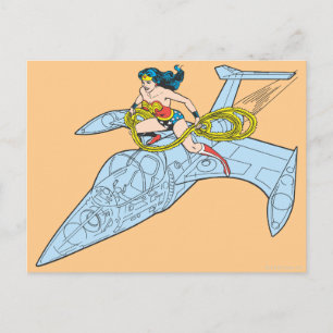 Wonder Woman auf Raumschiff Postkarte
