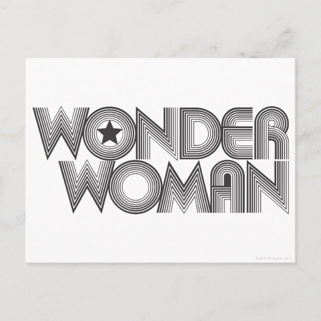 Wonder Woman B&W Logo 3 Postkarte (Vorderseite)