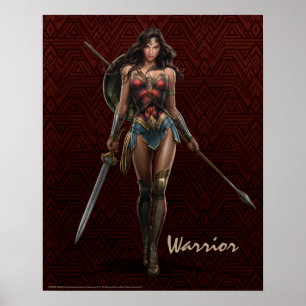 Wonder Woman Battle-Ready Comic Kunst Poster