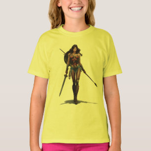 Wonder Woman Battle-Ready Comic Kunst T-Shirt