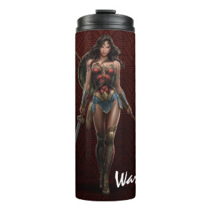 Wonder Woman Battle-Ready Comic Kunst Thermosbecher