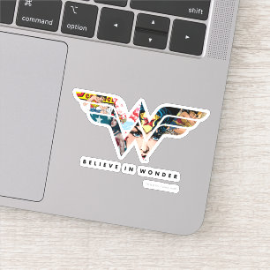 Wonder Woman "Believe in Wonder" Collage Logo Aufkleber