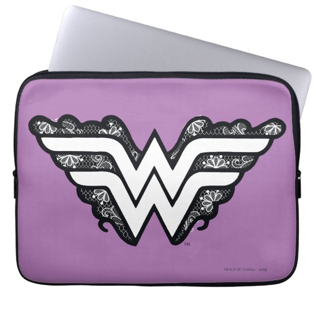 Wonder Woman Black Lace Logo Laptopschutzhülle (Vorderseite)