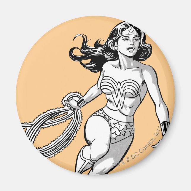 Wonder Woman Black & White Lasso Magnet (Vorne)