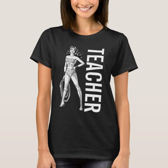 Wonder Woman Black & White Pose Lehrerin T-Shirt