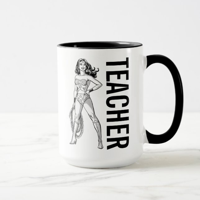 Wonder Woman Black & White Pose Tasse (Rechts)