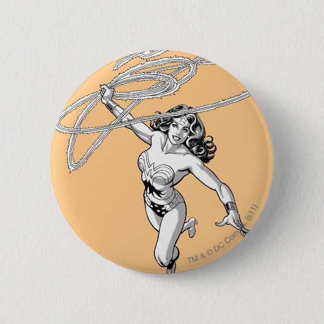 Wonder Woman Black & White Twirl Button (Vorderseite)