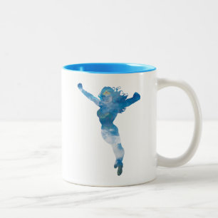Wonder Woman Blaue Himmel Silhouette Zweifarbige Tasse
