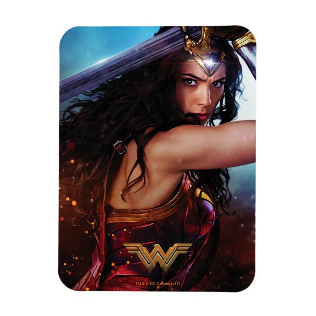 Wonder Woman blockiert mit Schwert Magnet (Vertikal)