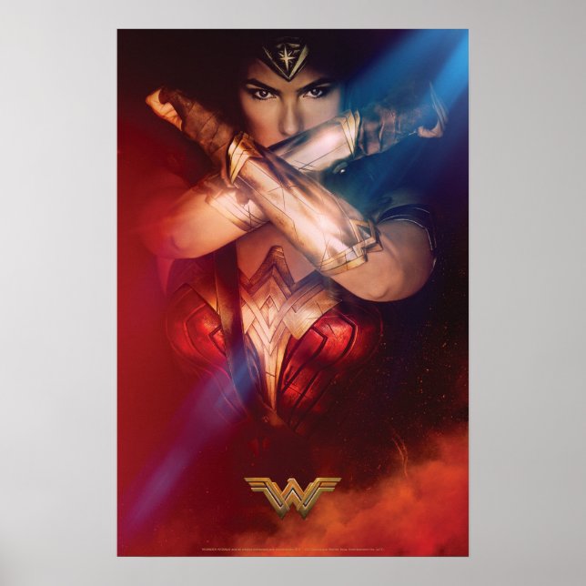 Wonder Woman Blockierung mit Armbändern Poster (Vorne)