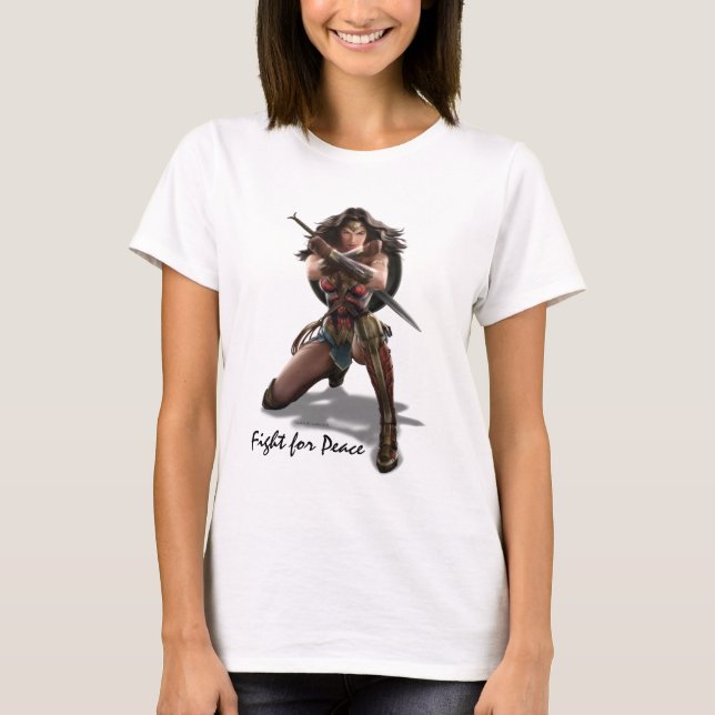 Wonder Woman Blockierung mit Armbändern T-Shirt (Vorderseite)