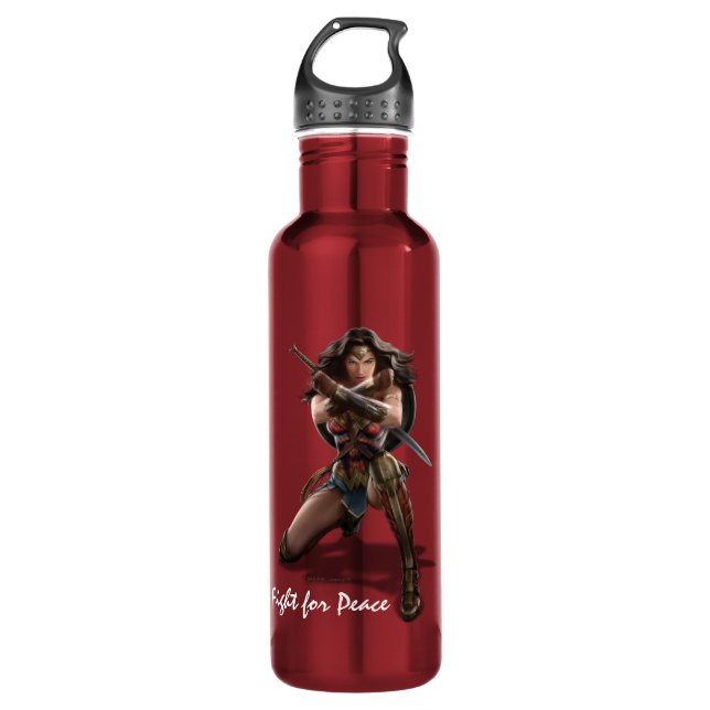 Wonder Woman Blockierung mit Armbändern Trinkflasche (Vorderseite)