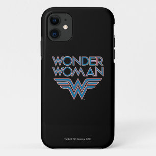 Wonder Woman Blue and Red Retro Logo Case-Mate iPhone Hülle