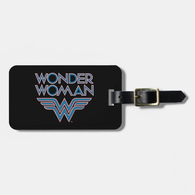 Wonder Woman Blue and Red Retro Logo Gepäckanhänger (Vorderseite horizontal)