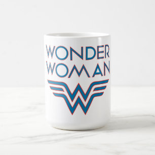 Wonder Woman Blue and Red Retro Logo Tasse