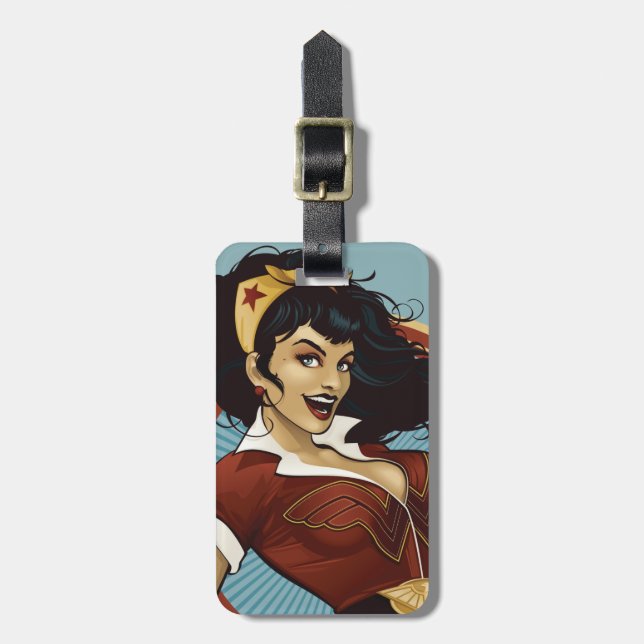 Wonder Woman Bombshell Name Graphic Gepäckanhänger (Vorderseite vertikal)