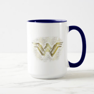Wonder Woman Brushed Gold Symbol Tasse