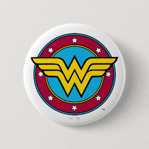 Wonder Woman Circle & Stars Logo Button