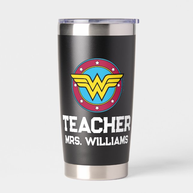 Wonder Woman | Circle & Stars Logo Thermobecher (Links)