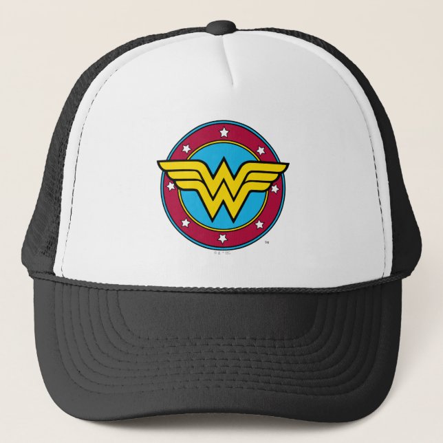 Wonder Woman | Circle & Stars Logo Truckerkappe (Vorderseite)
