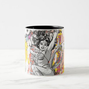 Wonder Woman Collage 1 Zweifarbige Tasse