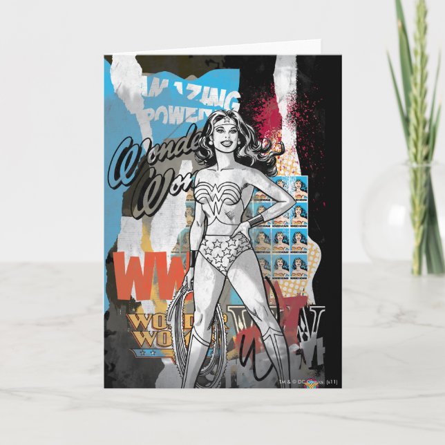 Wonder Woman Collage 2 Karte (Vorderseite)