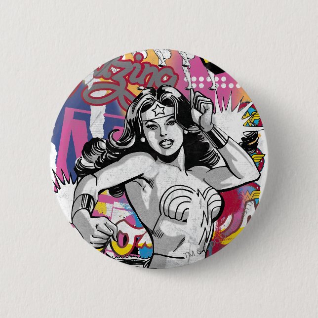 Wonder Woman Collage 3 Button (Vorderseite)