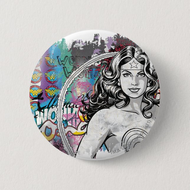 Wonder Woman Collage 6 Button (Vorderseite)