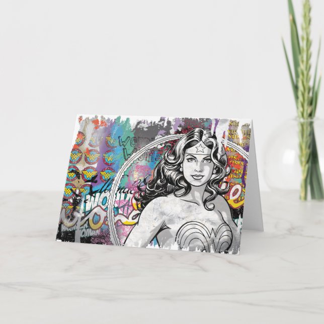Wonder Woman Collage 6 Karte (Vorderseite)