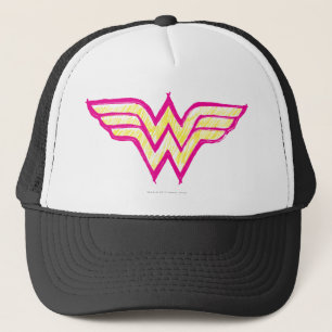 Wonder Woman Colorful Pink and Yellow Logo Truckerkappe