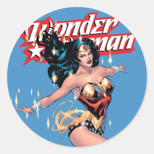 Wonder Woman Comic Cover Runder Aufkleber
