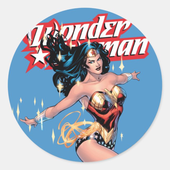 Wonder Woman Comic Cover Runder Aufkleber (Vorderseite)