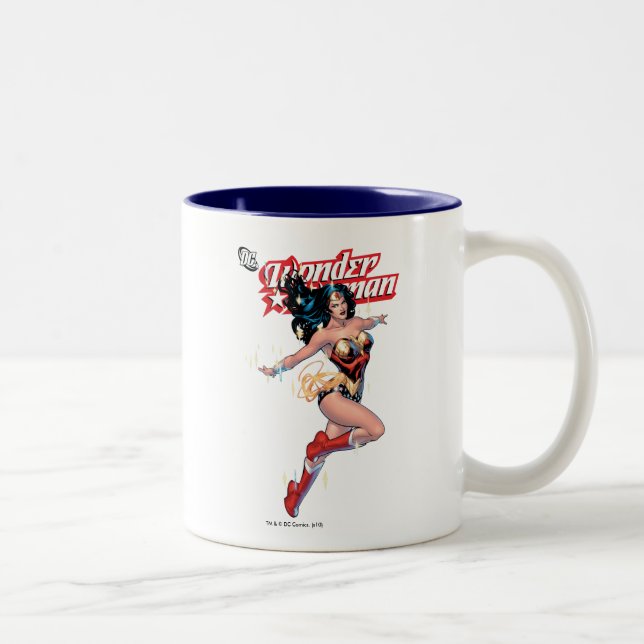 Wonder Woman Comic Cover Zweifarbige Tasse (Rechts)