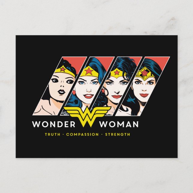 Wonder Woman Comic Evolution Graphic Einladungspostkarte (Vorderseite)