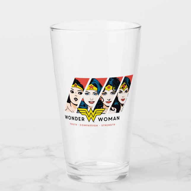 Wonder Woman Comic Evolution Graphic Glas (Vorderseite)