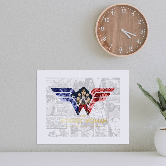 Wonder Woman Crossed Arms in Logo Collage Foliendrucke (Foil print on wall)