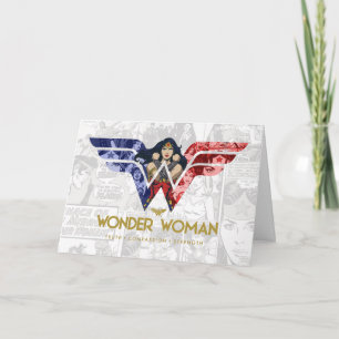 Wonder Woman Crossed Arms in Logo Collage Karte