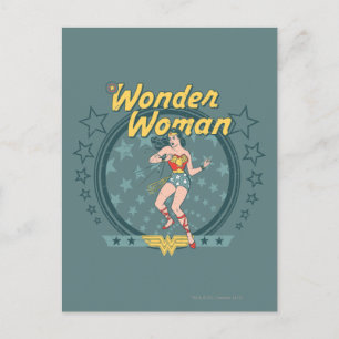 Wonder Woman Distressed Star Design Postkarte