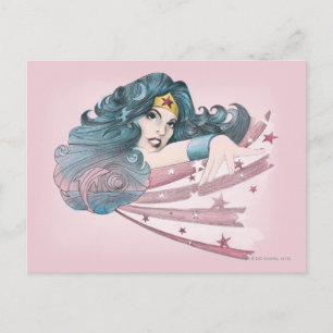 Wonder Woman Dolphin und Streifen Postkarte