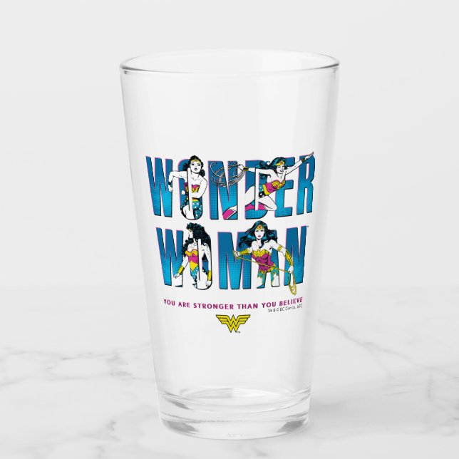 Wonder Woman "Du bist stärker als du glaubst" Glas (Vorderseite)