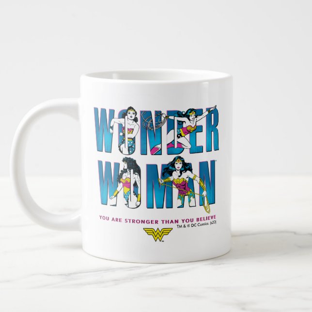 Wonder Woman "Du bist stärker als du glaubst" Jumbo-Tasse (Links)