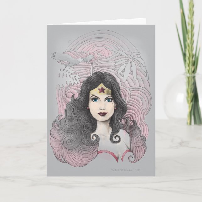 Wonder Woman Eagle und Bäume Karte (Vorderseite)