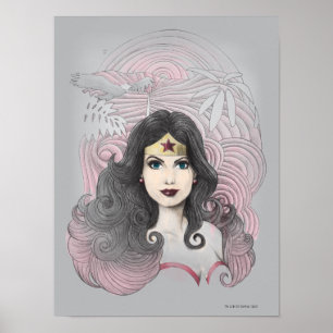 Wonder Woman Eagle und Bäume Poster