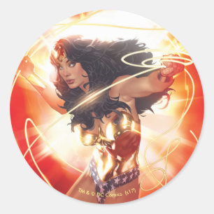 Wonder Woman Encyclopedia Cover Runder Aufkleber