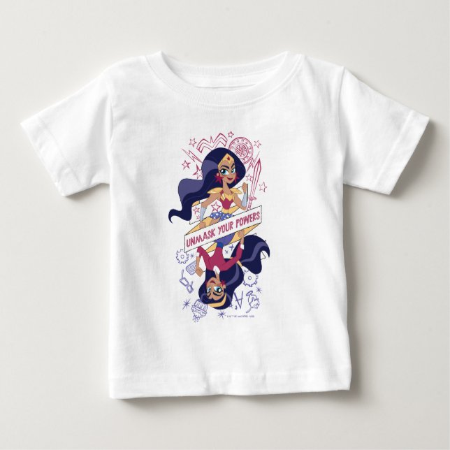 Wonder Woman entmasch Ihre Power Baby T-shirt (Vorderseite)