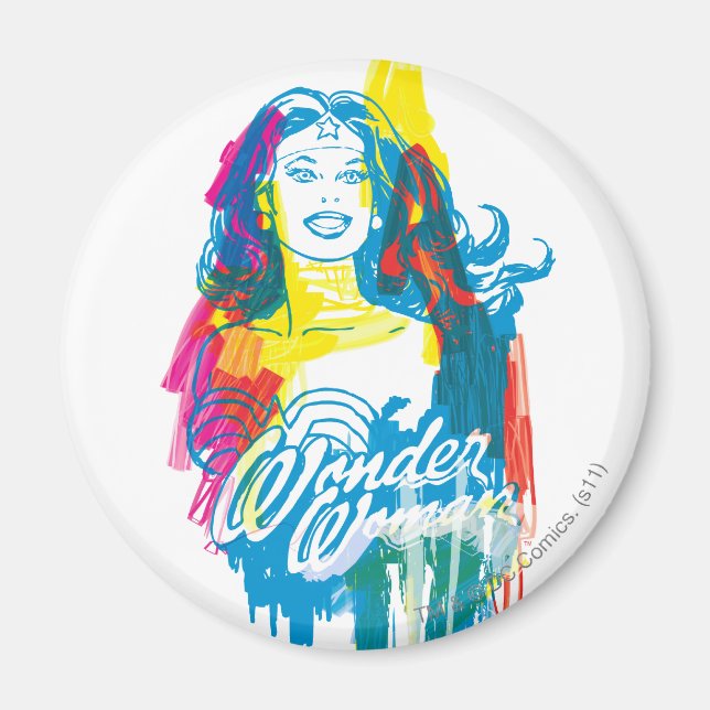 Wonder Woman farbenfroh 1 Magnet (Vorne)